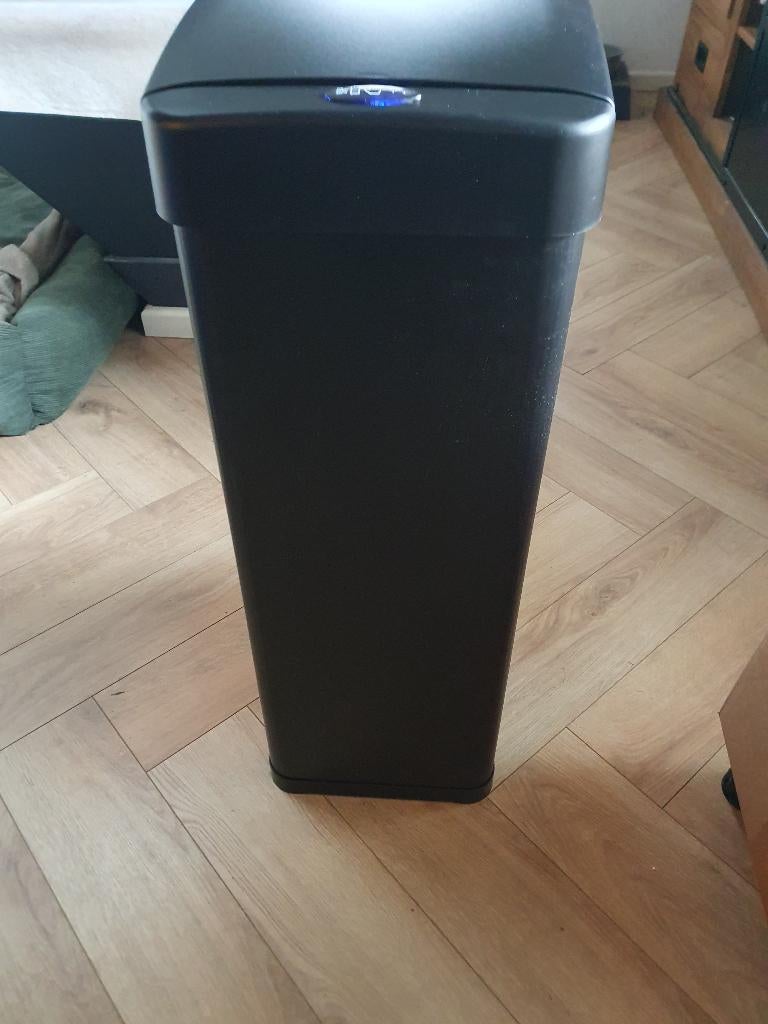 Sensor prullenbak 60L zwart vierkant automatisch keuken, 40 liter of meer, Ophalen of Verzenden, Zo goed als nieuw, 75 cm of meer