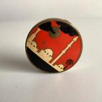 Rond art deco poederdoosje met oosterse scene, Ophalen of Verzenden