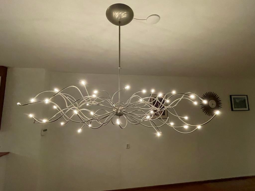 Moderne eettafellamp aangeboden, Ophalen, Kunststof, Zo goed als nieuw, 75 cm of meer