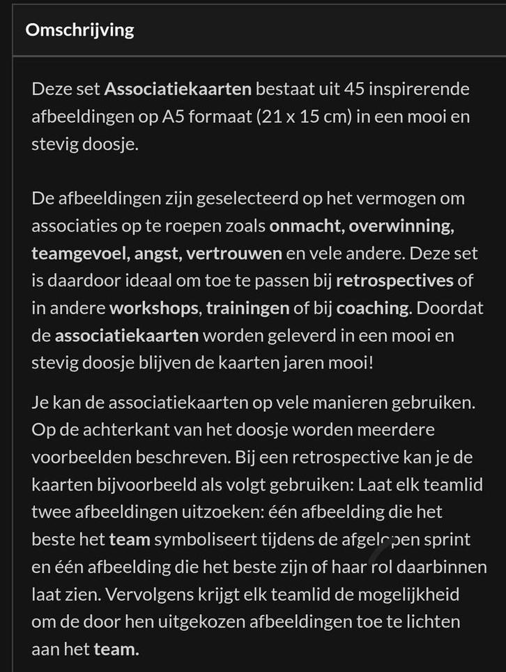 Associatiekaarten - Inspirerende Afbeeldingen voor Workshops, Boeken, Advies, Hulp en Training, Zo goed als nieuw, Verzenden