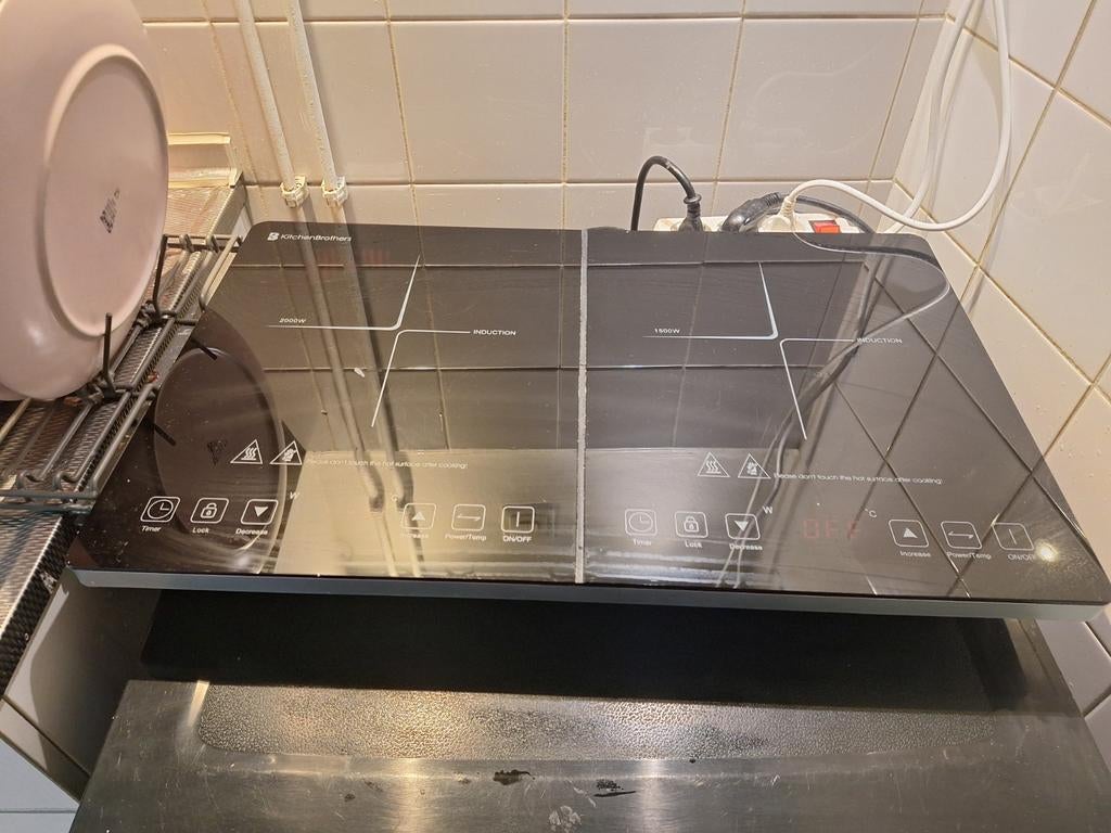 KitchenBrothers Inductie Kookplaat 2 Pits - Goede Staat, 3 kookzones of minder, Ophalen of Verzenden, Zo goed als nieuw, Inductie