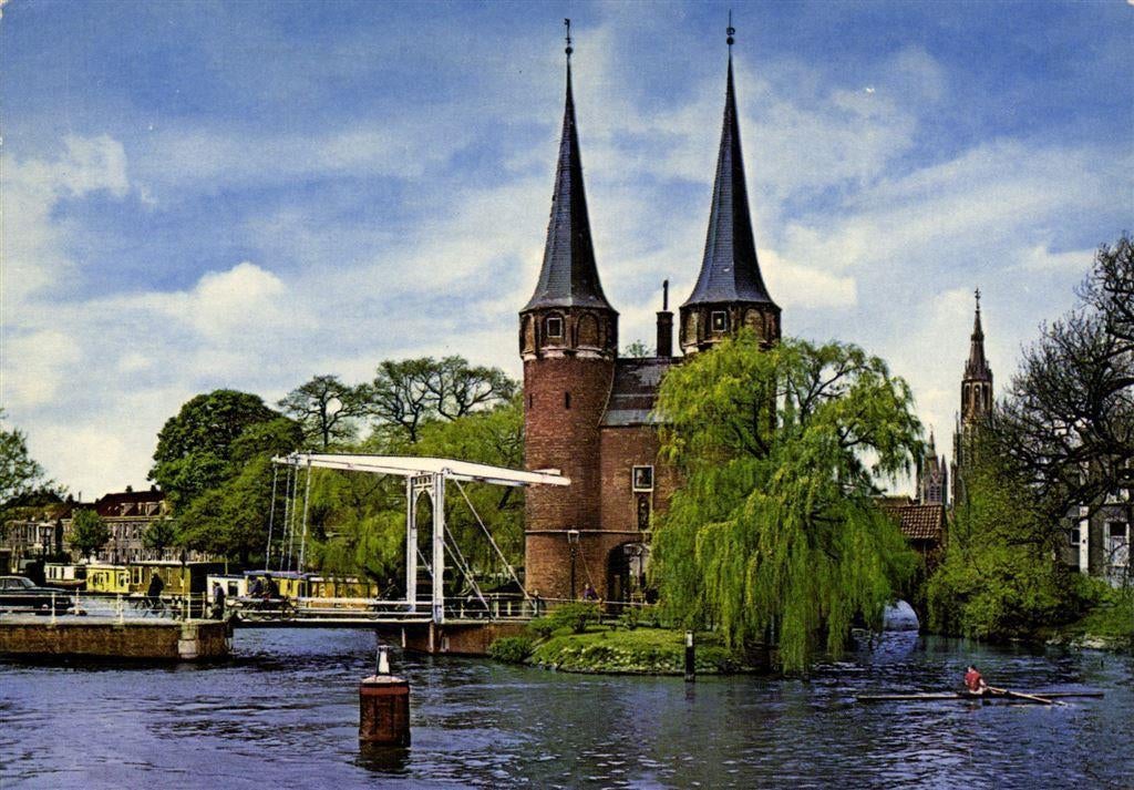 Delft, Oostpoort - woonark - 1973 gelopen, Ophalen of Verzenden, Voor 1920, Gelopen, Zuid-Holland