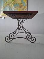 vintage bijzettafel, plantentafel brocante smeedijzer hout, Antiek en Kunst, Ophalen of Verzenden