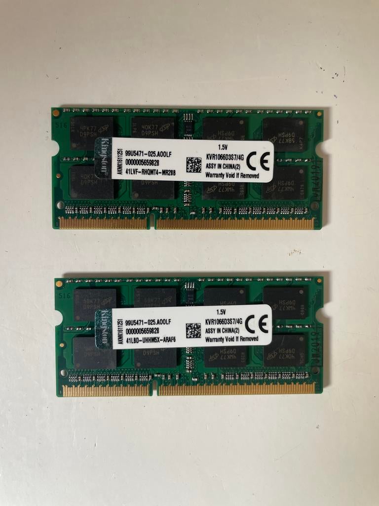 Kingston DDR3 1066MHz CL7 RAM Geheugenmodule, Computers en Software, RAM geheugen, Gebruikt, DDR3, Ophalen of Verzenden, Laptop