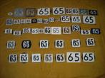 oud emaille huisnummer 65 ook 66 67 68 69 70 71 72 73 74 75, Ophalen of Verzenden