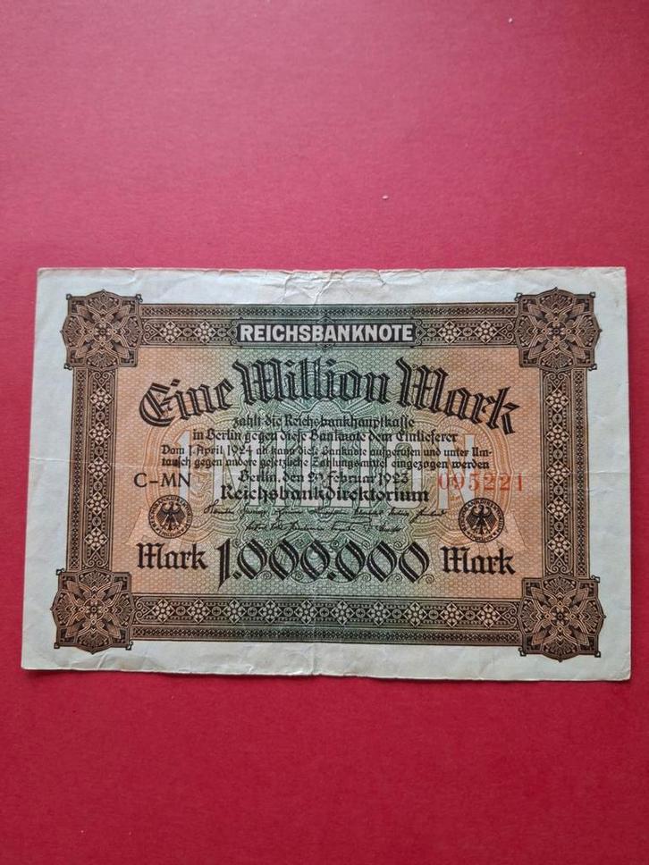 Reichsbanknote 1.000.000 Mark Berlijn 1923, Postzegels en Munten, Bankbiljetten | Europa | Niet-Eurobiljetten, Ophalen of Verzenden