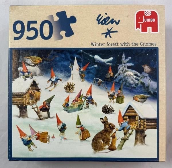 Rien Poortvliet Puzzel 950 st de Kabouters in het winter Bos, Hobby en Vrije tijd, Denksport en Puzzels, Zo goed als nieuw, Legpuzzel