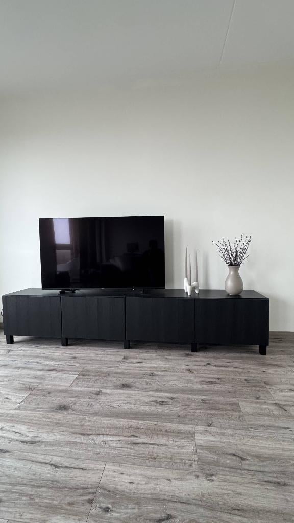 IKEA Besta TV meubel zwart 240cm, Huis en Inrichting, Ophalen, Zo goed als nieuw, 200 cm of meer, Minder dan 100 cm