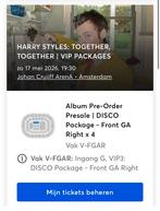 2x Harry Styles VIP DISCO package tickets, Tickets en Kaartjes, Twee personen, November