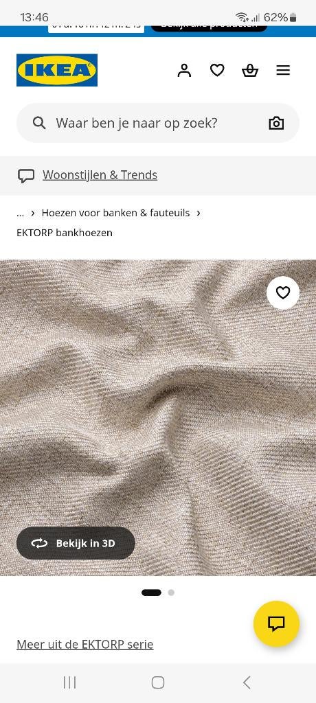 Ikea ektorp hoes, Huis en Inrichting, Banken | Bankstellen, Ophalen, Tweepersoons, 75 tot 100 cm, Zo goed als nieuw