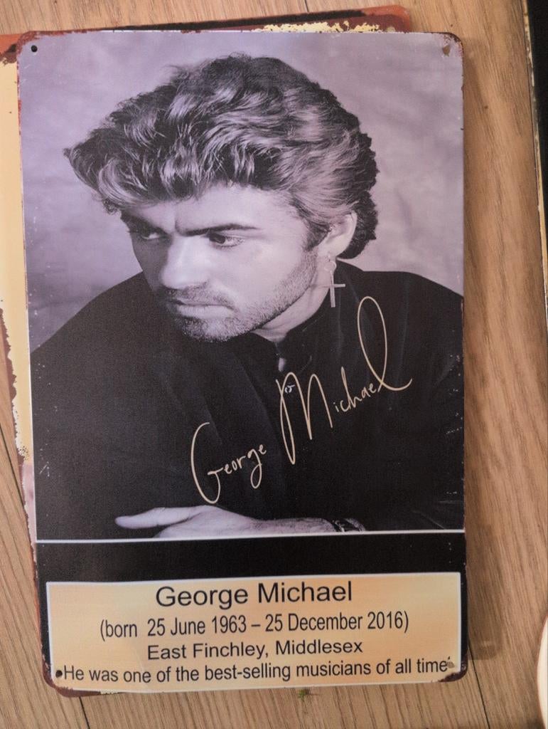 George Michael metalen bord, Ophalen of Verzenden