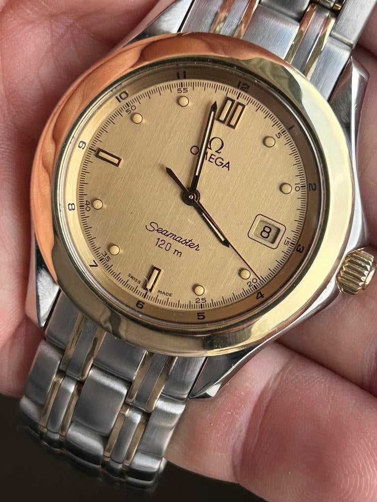 Omega Seamaster 120 staal/goud, Sieraden, Tassen en Uiterlijk, Horloges | Heren, Staal, Gebruikt, Staal, Polshorloge