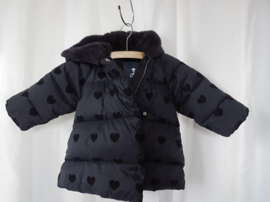blauwe puffer jas hartjesopdruk 18 mnd van jacadi paris, Gebruikt, Meisje, Ophalen of Verzenden, Jasje