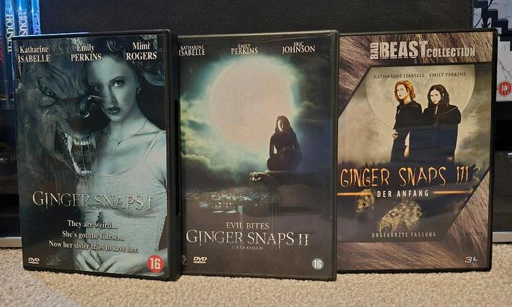Ginger Snaps 1-3 (emily perkins / 2000-2004), Cd's en Dvd's, Dvd's | Horror, Gebruikt, Vampiers of Zombies, Vanaf 16 jaar, Ophalen of Verzenden
