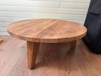 Ronde teakhouten salontafel - 80 cm doorsnede, Ophalen, Gebruikt, 50 tot 100 cm, Minder dan 50 cm