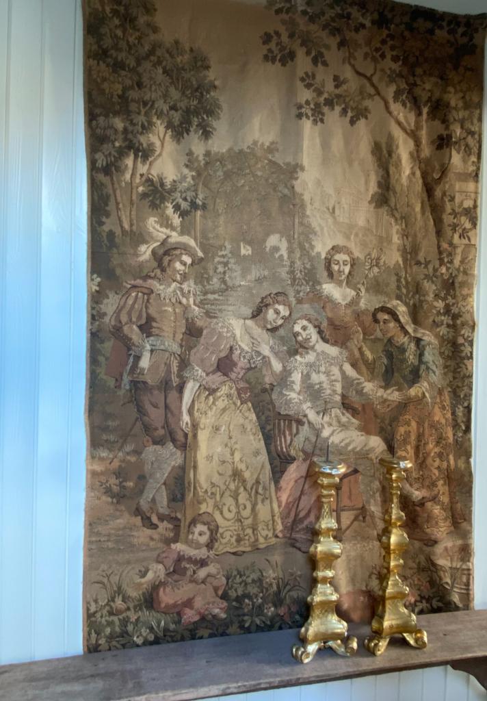 Groot antiek frans gobelin type wandkleed, Ophalen of Verzenden