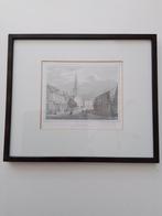 Antieke prent Tilburg: Markt, Groote Kerk en Stadhuis, Ophalen of Verzenden