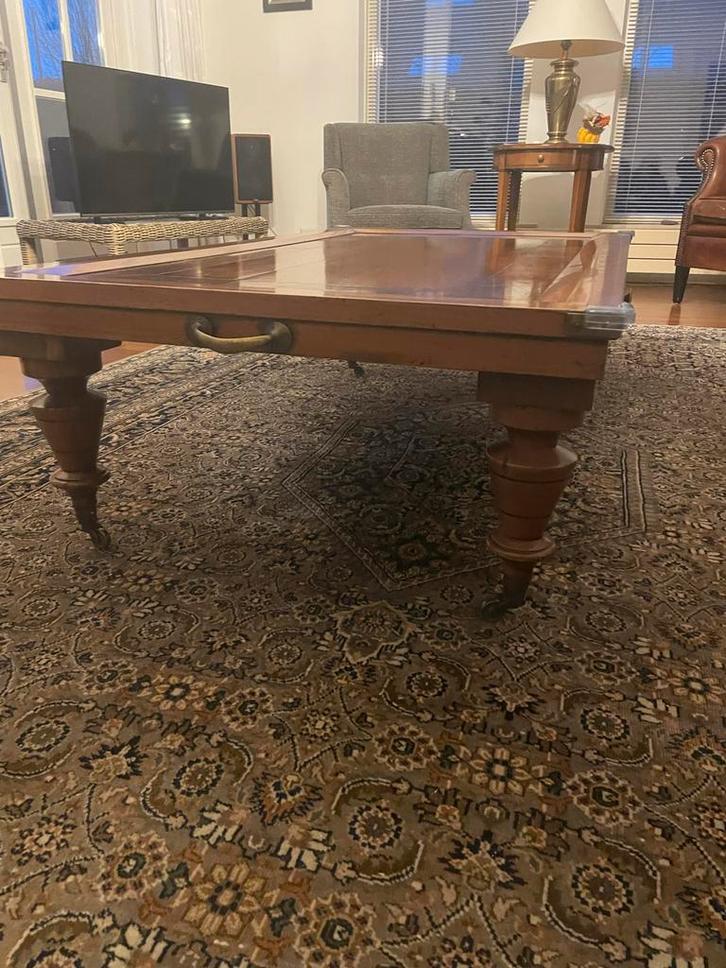 Prachtige notenhouten salontafel met uitschuifbare bladen, Antiek en Kunst, Antiek | Meubels | Tafels, Ophalen