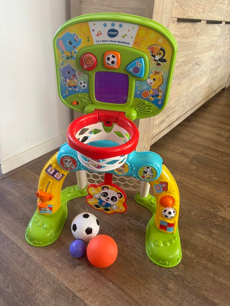 Zo goed als nieuw VTech 3-in-1 Sport & Scoor Speelplaats, Ophalen, Zo goed als nieuw, 6 maanden tot 2 jaar