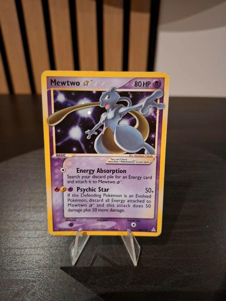 Mewtwo Gold Star Holon Phantoms Pokémon kaart, Hobby en Vrije tijd, Verzamelkaartspellen | Pokémon, Gebruikt, Ophalen