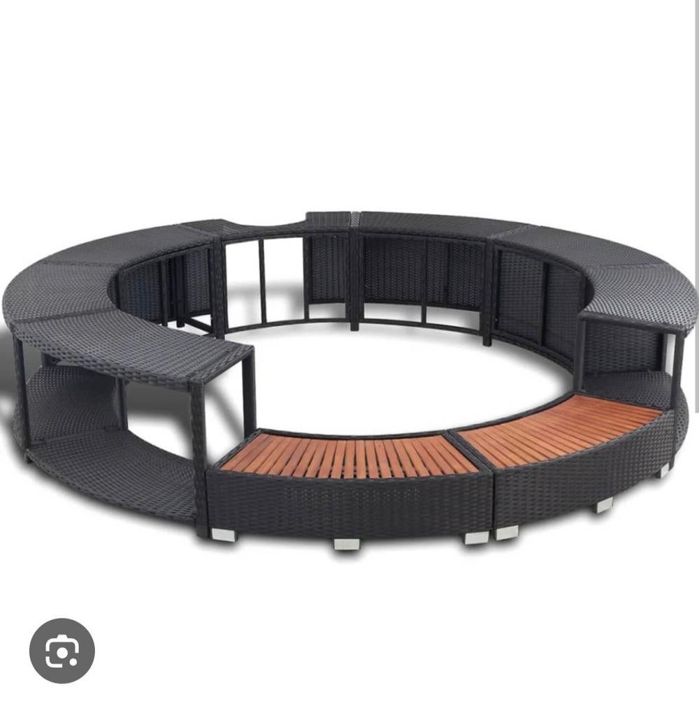 Hottub-ombouw poly rattan zwart nieuw!, Ophalen, Nieuw, Vast