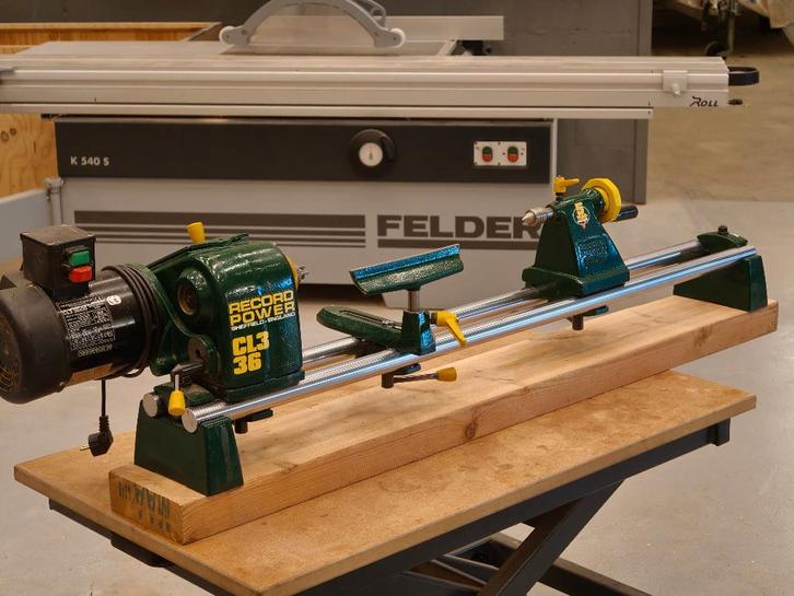 Houtdraaibank Record Power CL-3 36, Doe-het-zelf en Verbouw, Draaibanken, Gebruikt, Houtdraaibank, 500 tot 1000 mm, Ophalen