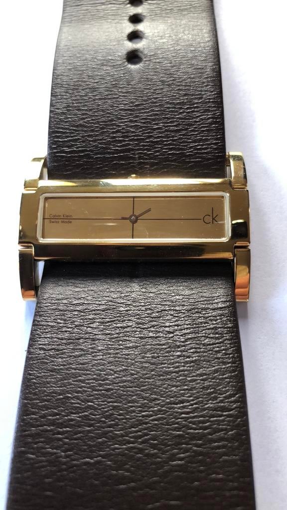 Elegant Dameshorloge Calvin Klein, Sieraden, Tassen en Uiterlijk, Horloges | Dames, Ophalen of Verzenden, Zo goed als nieuw, Leer