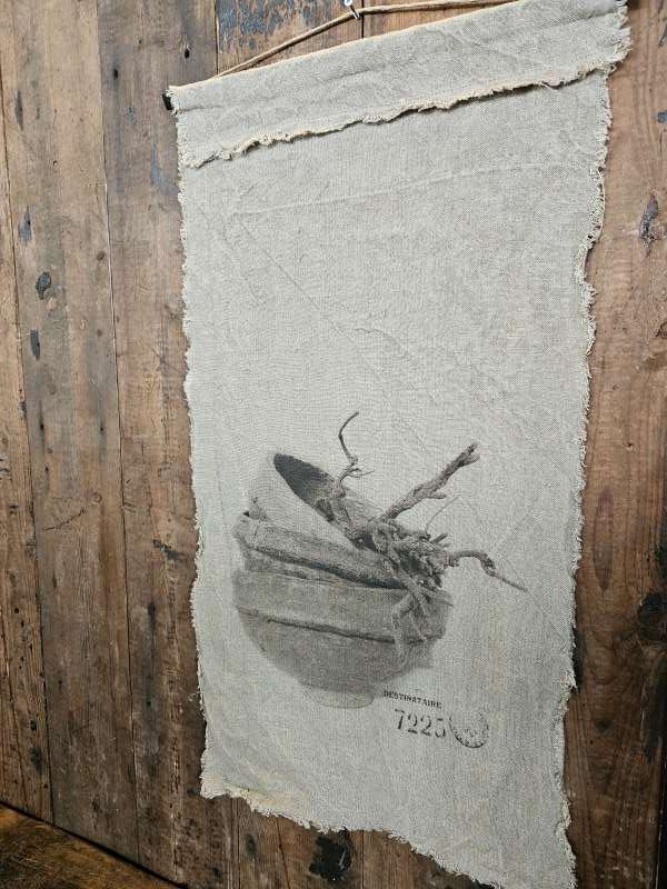 shabby wanddoek ``WOONWINKEL RUSTIEK``, Huis en Inrichting, Woonaccessoires | Schilderijen, Tekeningen en Foto's, Nieuw, Overige typen