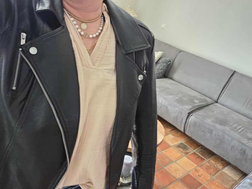 Zwart  leren jasje, Ophalen of Verzenden