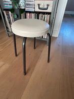 Vintage kruk Soudexvinyl jaren 60 met beige skai zitting, Ophalen of Verzenden, Gebruikt, IJzer