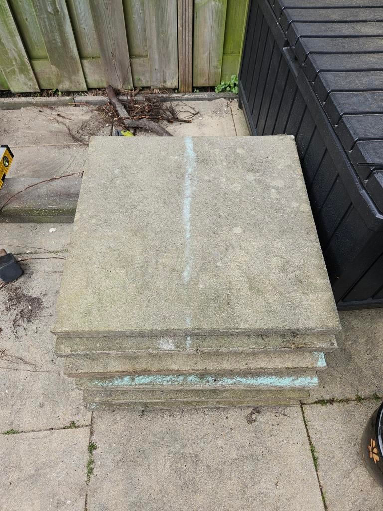GRATIS 10 tegels 60x60 cm, Tuin en Terras, Ophalen, Beton, Terrastegels