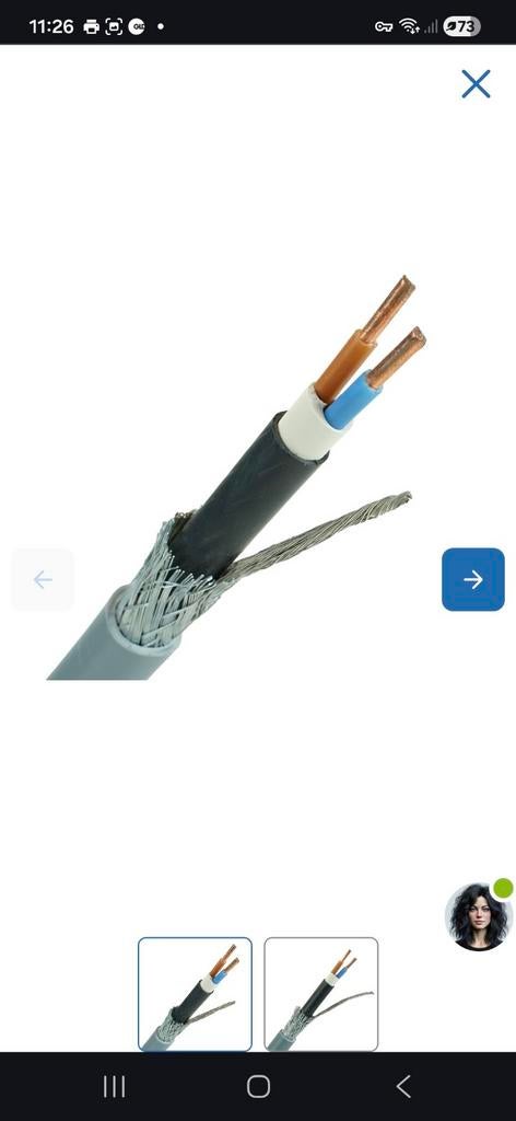 Grondkabel YMvK-as 2x4 mm² - 16,5/17m, Ophalen of Verzenden, Gebruikt, Kabel of Snoer