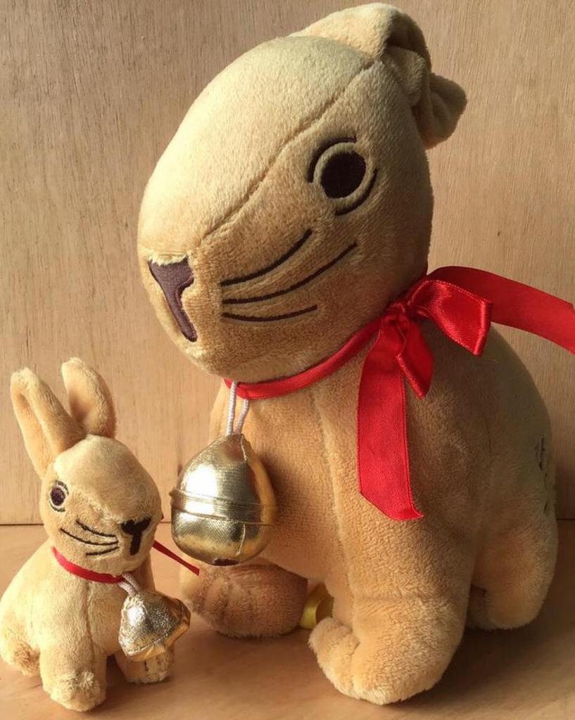 Lindt Goldhase / pluchen haas groot & klein - ZGAN, Ophalen of Verzenden, Zo goed als nieuw, Overige typen
