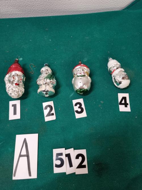 kerstboomhangers retro glas 4 stuks , [ a512, Diversen, Kerst, Ophalen of Verzenden, 'T Olde Gre-j, Info@toldegrej.nl, Endepoelstraat 20f Didam