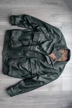 Mooie vintage zwarte jas van echt leer, Zwart, Maat 56/58 (XL), Ophalen of Verzenden, Gedragen