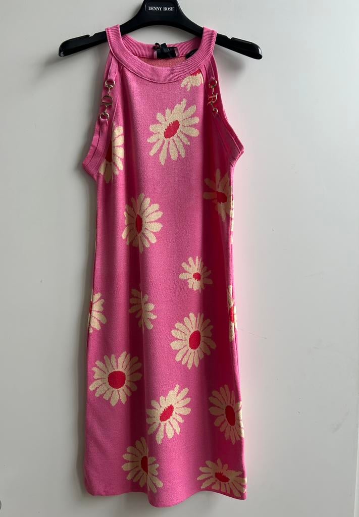 DENNY ROSE knitwork jurk roze met bloemen mt M en L, Maat 38/40 (M), Italie, -, Verzenden