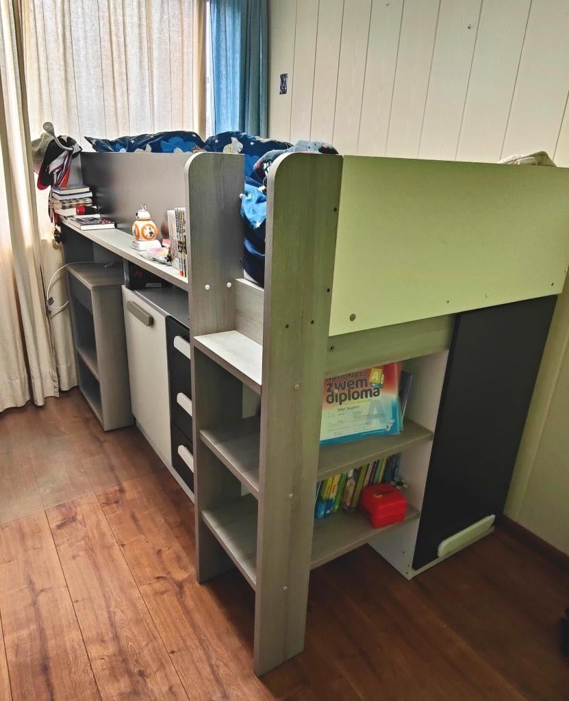 Halfhoogslaper voor een kind, tweede hands, Kinderen en Baby's, Kinderkamer | Bedden, Gebruikt, 180 cm of meer, 100 cm of meer