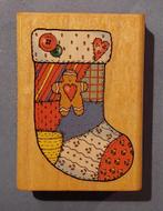 Comotion houten stempel - Patch Stocking, Hobby en Vrije tijd, Stempelen, Ophalen of Verzenden, Nieuw, Houten stempel