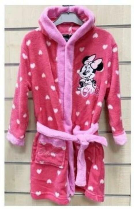 Minnie Mouse fleece Badjas - Hartjes - Maat 122 - Disney, Disney, Nacht- of Onderkleding, Meisje, Nieuw