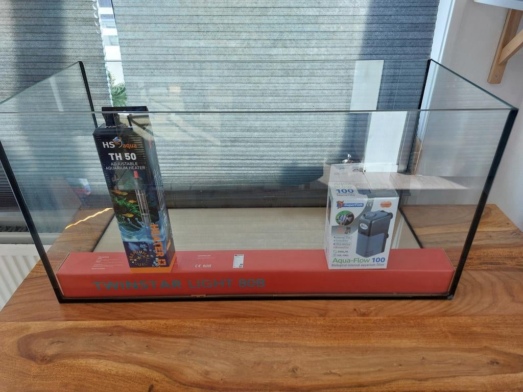 Aquarium 112l set (NIEUW) inclusief licht, filter, heater, Dieren en Toebehoren, Ophalen, Nieuw, Leeg aquarium