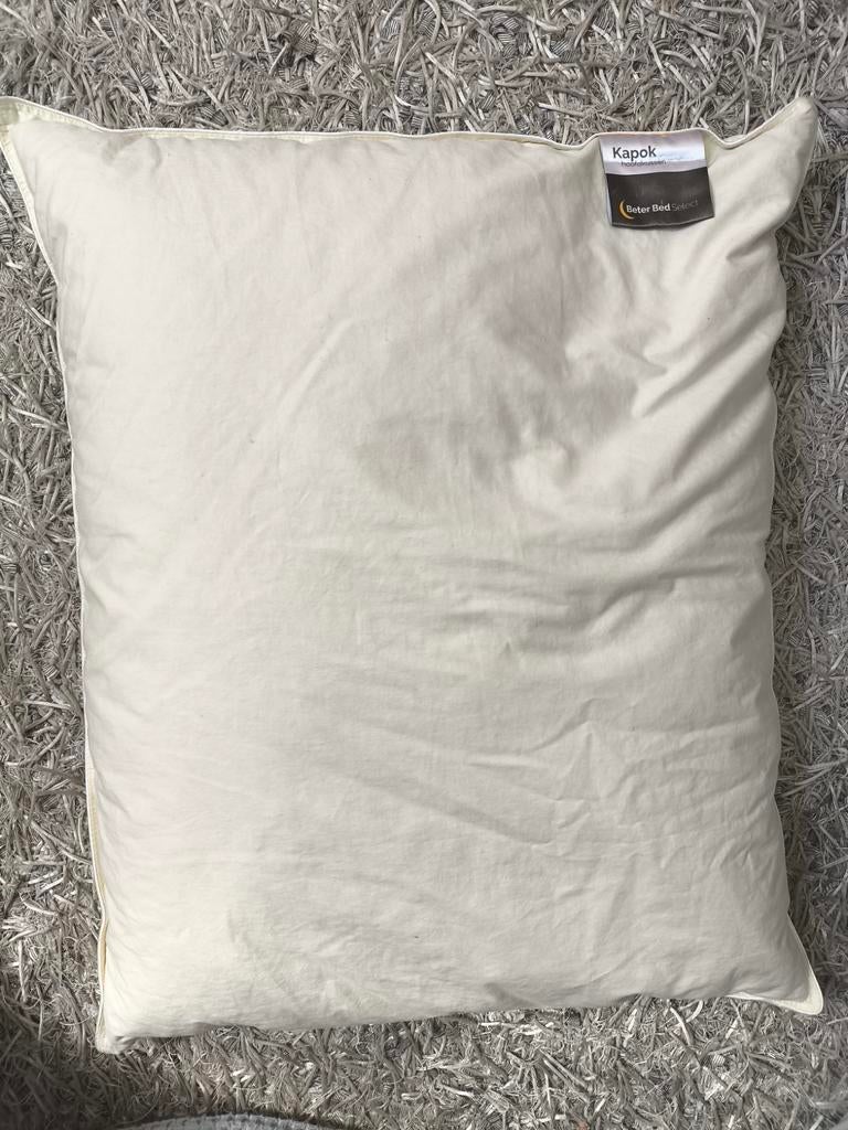 Kapok hoofdkussen, Eenpersoons, Wit, Ophalen of Verzenden, Zo goed als nieuw