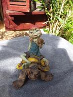 Origineel pixie beeldje, pixie op schildpad., Ophalen of Verzenden, Dier