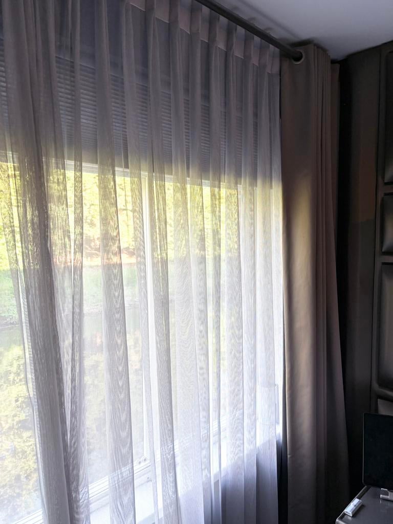 Mooie set gordijnen vitrage en verduisterende gordijnen, 200 cm of meer, Luxe, Ophalen of Verzenden, Zo goed als nieuw