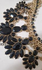 Eyecatcher: grote goudkleurige ketting met zwarte stenen, Ophalen, Zo goed als nieuw, Goud, Overige materialen