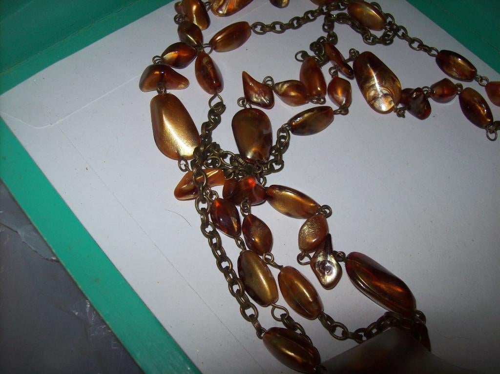 Ketting Goudkleur Mooie Fraai Bruine Steen Kralen, Sieraden, Tassen en Uiterlijk, Kettingen, Bruin, Verzenden, Nieuw, Steen of Mineraal