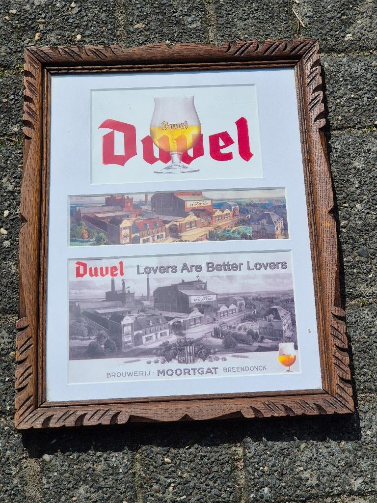 DUVEL Brouwerij MOORTGAT reclame schilderij voor mancave Bar, Ophalen of Verzenden, Gebruikt, Reclamebord, Plaat of Schild, Duvel