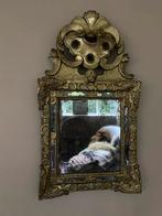 18e eeuws frans antieke spiegel met kuif., Ophalen of Verzenden, Rechthoekig, Minder dan 50 cm