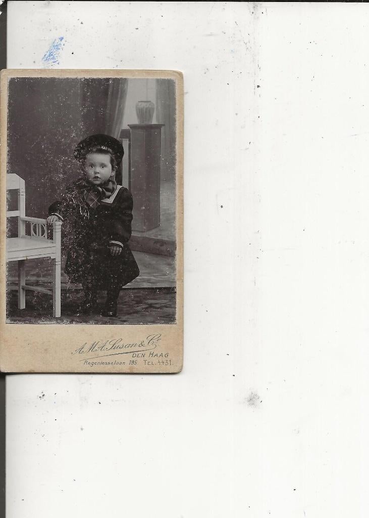 Den Haag CdV John v d Post met marinepet, Verzamelen, Ophalen of Verzenden, Voor 1920, Ongelopen, Zuid-Holland