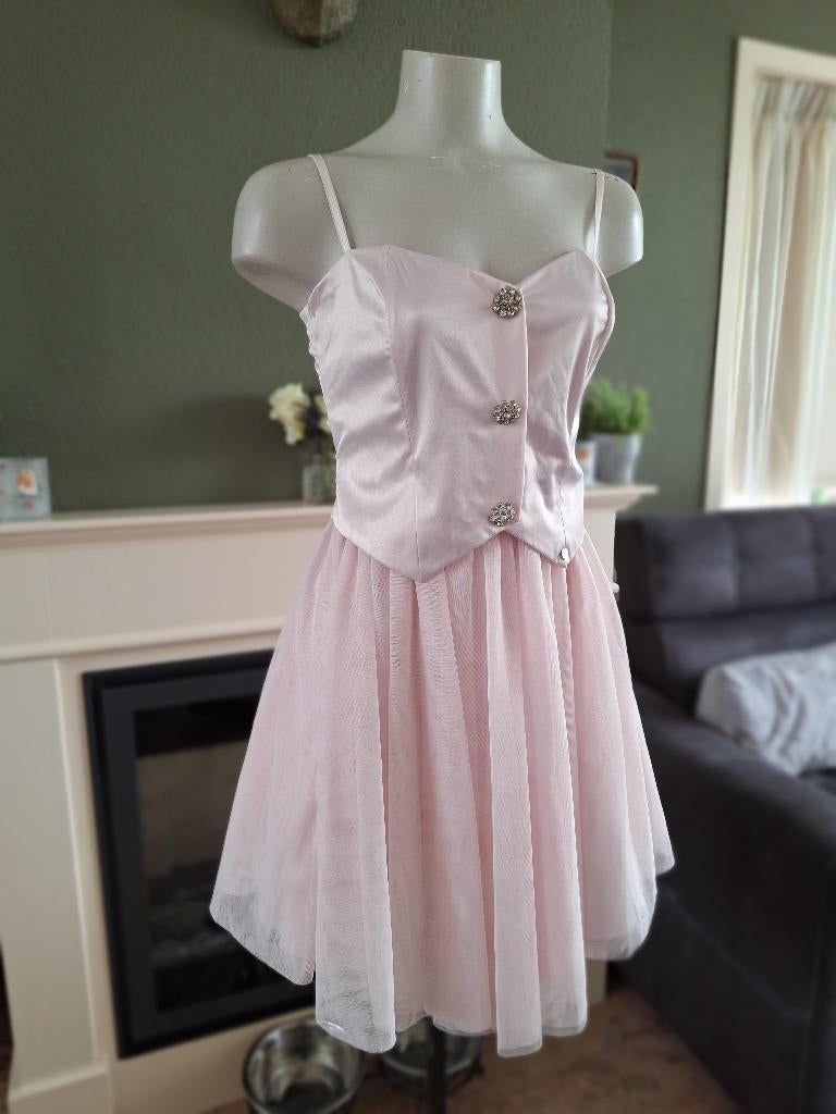 Nieuw met kaartje Rinascimento zacht roze droom jurk S 36, Verzenden, Rinascimento, Nieuw, Knielengte