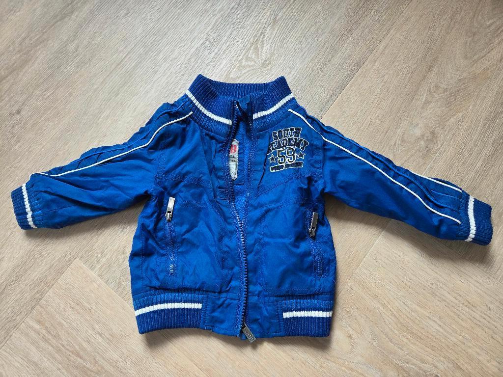Zomerjas blauw mt 74, Kinderen en Baby's, Babykleding | Maat 74, Ophalen of Verzenden, Zo goed als nieuw, Jongetje, Jasje